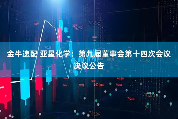 金牛速配 亚星化学：第九届董事会第十四次会议决议公告